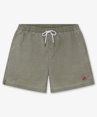 Bañador kaki con logo bordado