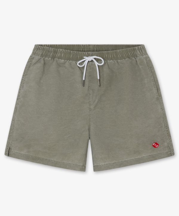 Bañador kaki con logo bordado