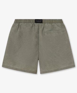 Bañador kaki con logo bordado Bañador kaki con logo bordado