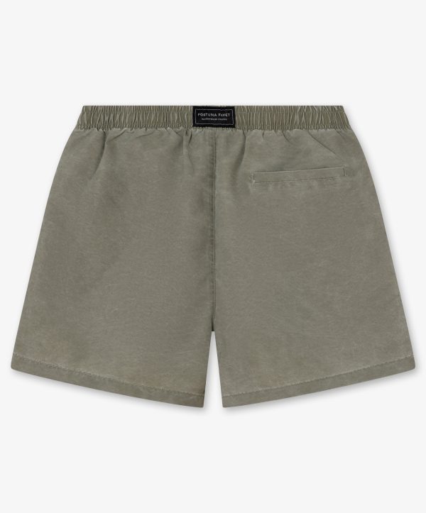 Bañador kaki con logo bordado Bañador kaki con logo bordado
