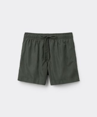 Bañador kaki con logo bordado