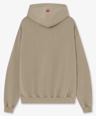 Sudadera oversized beig con estampado frontal y logo bordado en capucha – Trasera Sudadera oversized beig con estampado frontal y logo bordado en capucha - Trasera