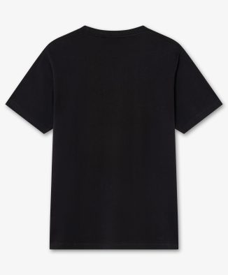 Camiseta negra básica con logo bordado - Trasera