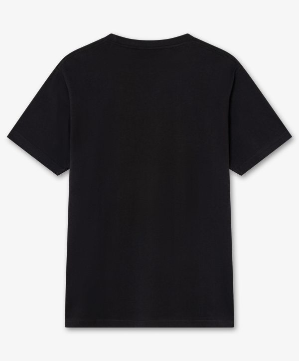 Camiseta negra básica con logo bordado - Trasera