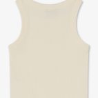 Top sin mangas crudo/beige claro/ecru con logo bordado