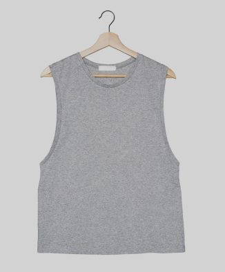 Top sin mangas blanco con logo bordado