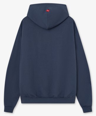Sudadera oversized azul con estampado frontal y logo bordado en capucha – Trasera Sudadera oversized azul con estampado frontal y logo bordado en capucha - Trasera