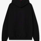 Sudadera oversized negra con estampado frontal y logo bordado en capucha - Trasera