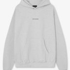 Sudadera oversized blanca con estampado frontal y logo bordado en capucha - Frontal