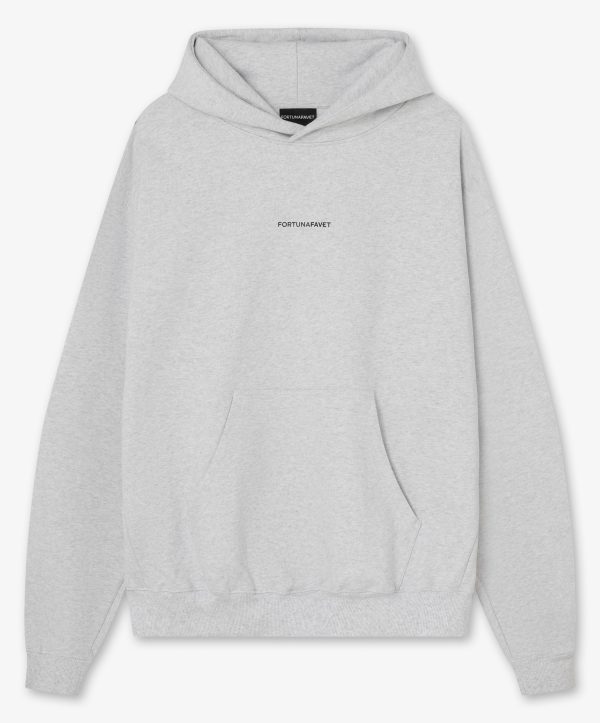 Sudadera oversized blanca con estampado frontal y logo bordado en capucha - Frontal Sudadera oversized blanca con estampado frontal y logo bordado en capucha - Frontal