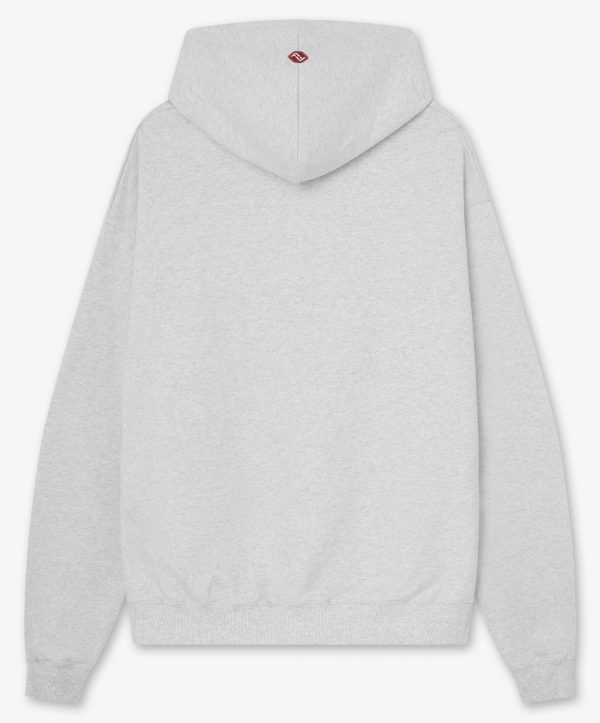 Sudadera oversized blanca con estampado frontal y logo bordado en capucha - Trasera Sudadera oversized blanca con estampado frontal y logo bordado en capucha - Trasera