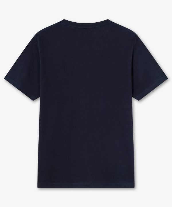 Camiseta azul básica con logo bordado - Trasera Camiseta azul básica con logo bordado - Trasera