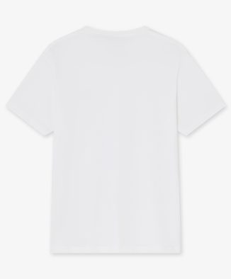 Camiseta blanca básica con logo bordado - Trasera