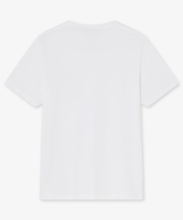 Camiseta blanca básica con logo bordado - Trasera
