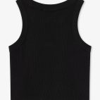 Top sin mangas negro con logo bordado